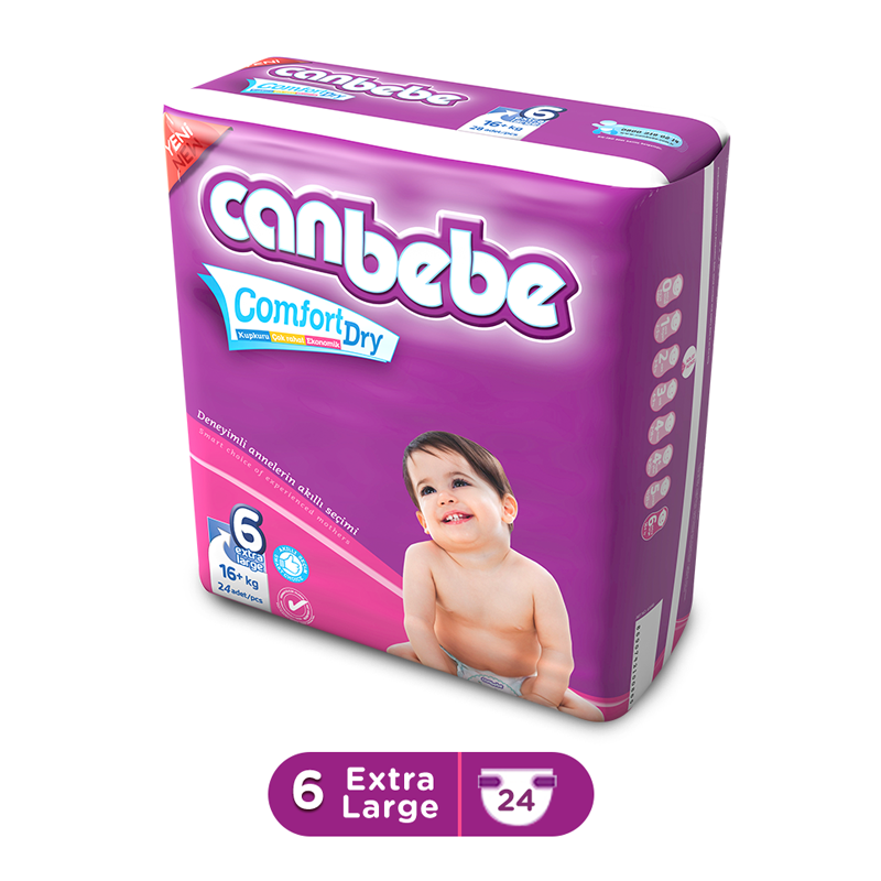 Canbebe Super Extra Large Diaper Size 6 24 Pcs (16+ Kg)