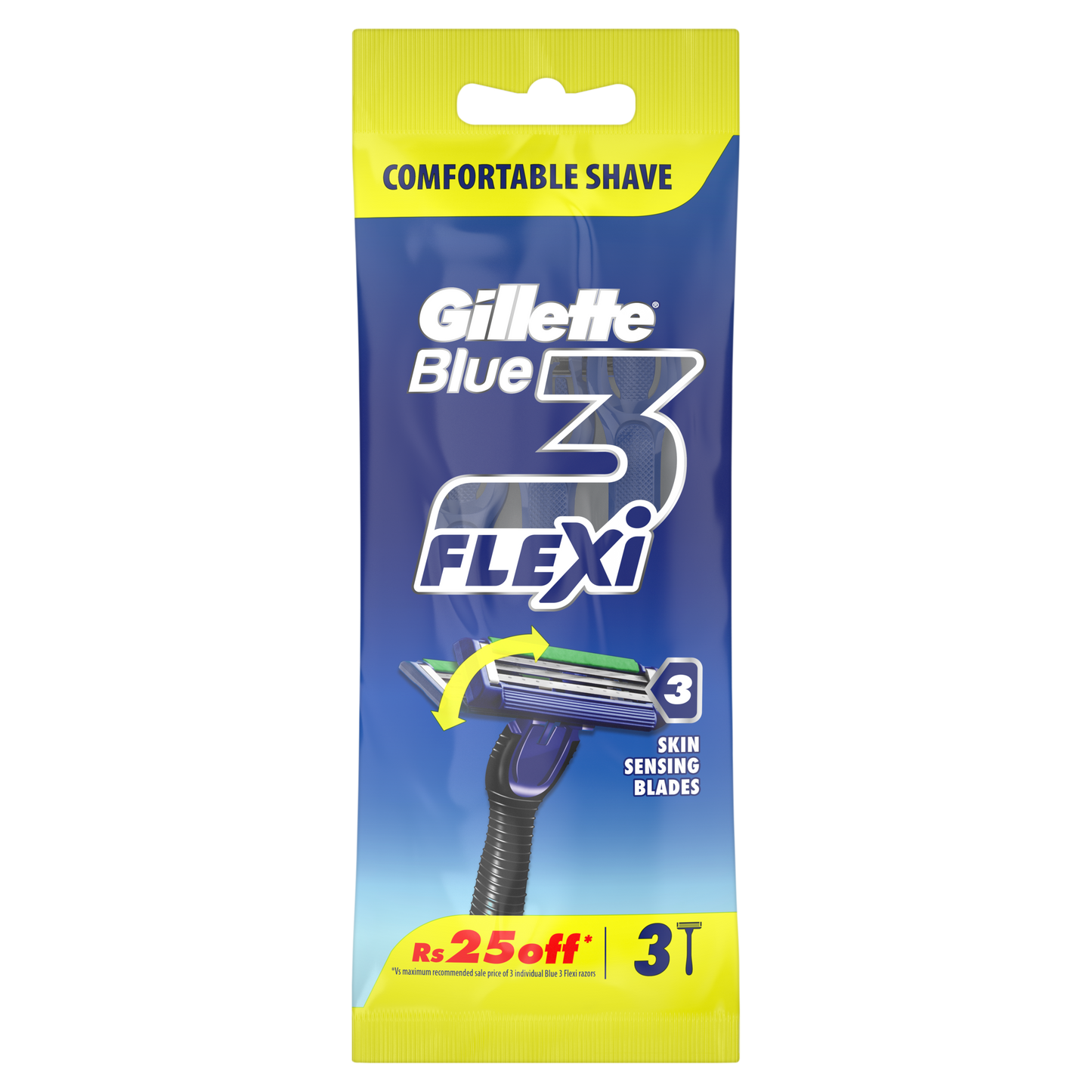 Gillette Blue 3 Flexi Shaving Razor Bag of 3