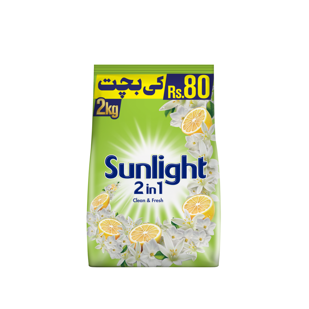 Sunlight 2in1 Washing Powder Green 2KG (Clean & Fresh)
