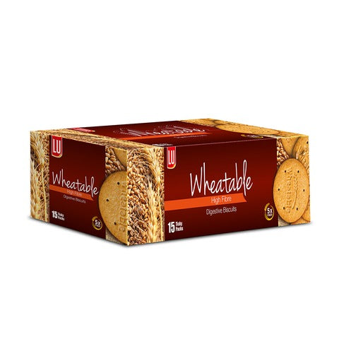 LU Wheatable High Fibre Digestives Biscuits, Ticky Packs Box 15pcs