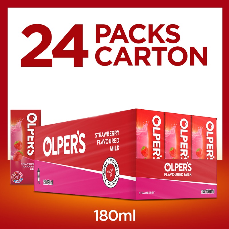 Olpers Strawberry Flavoured Milk 180ml 24 Packs Carton