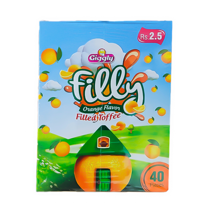 Giggly Filly Orange Flavor Filled Toffee (40pcs)