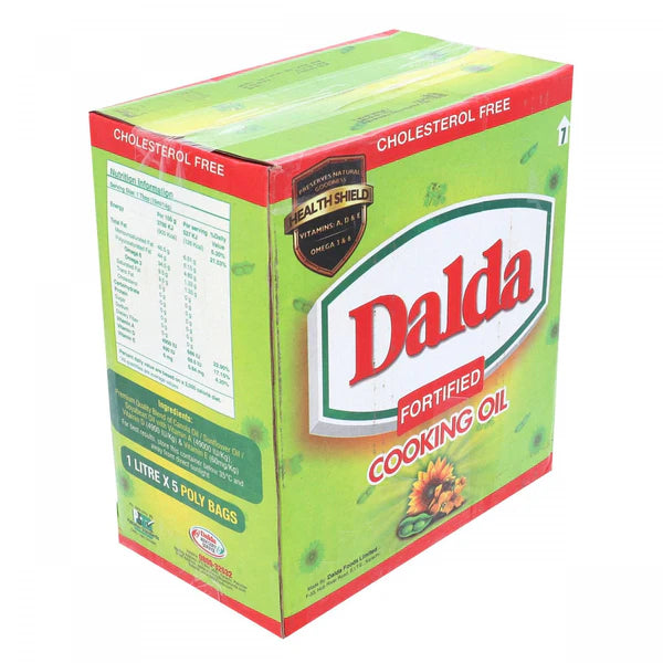 Dalda Fortfied Cooking Oil 5 X 1 Litre Poly Bags