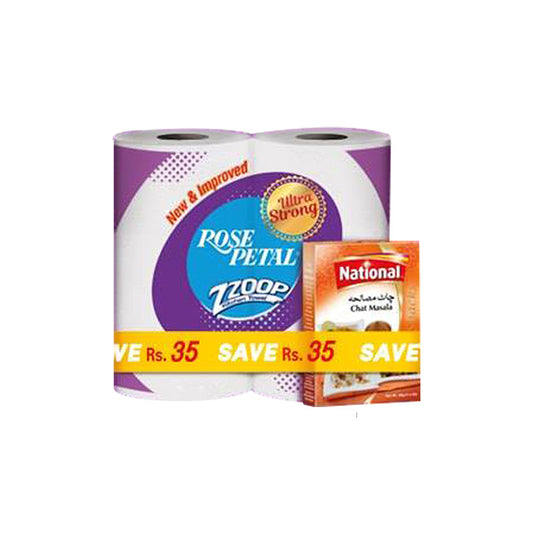 Rose Petal Zzoop Paper Towel Twin Pack 2 Ply With Chat Masala Free