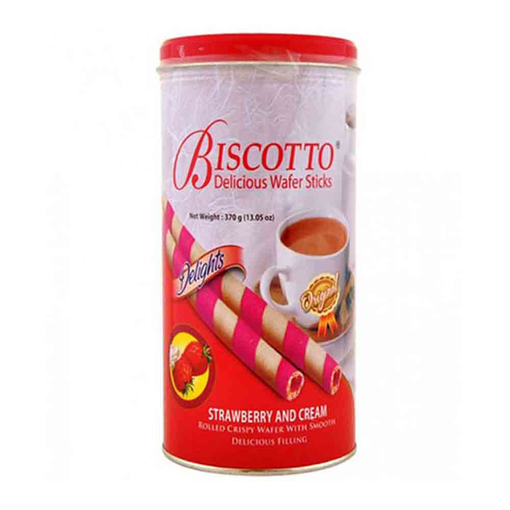 370GM STRAWBERRY & CREAM BISCOTTO D/WAFER STICK