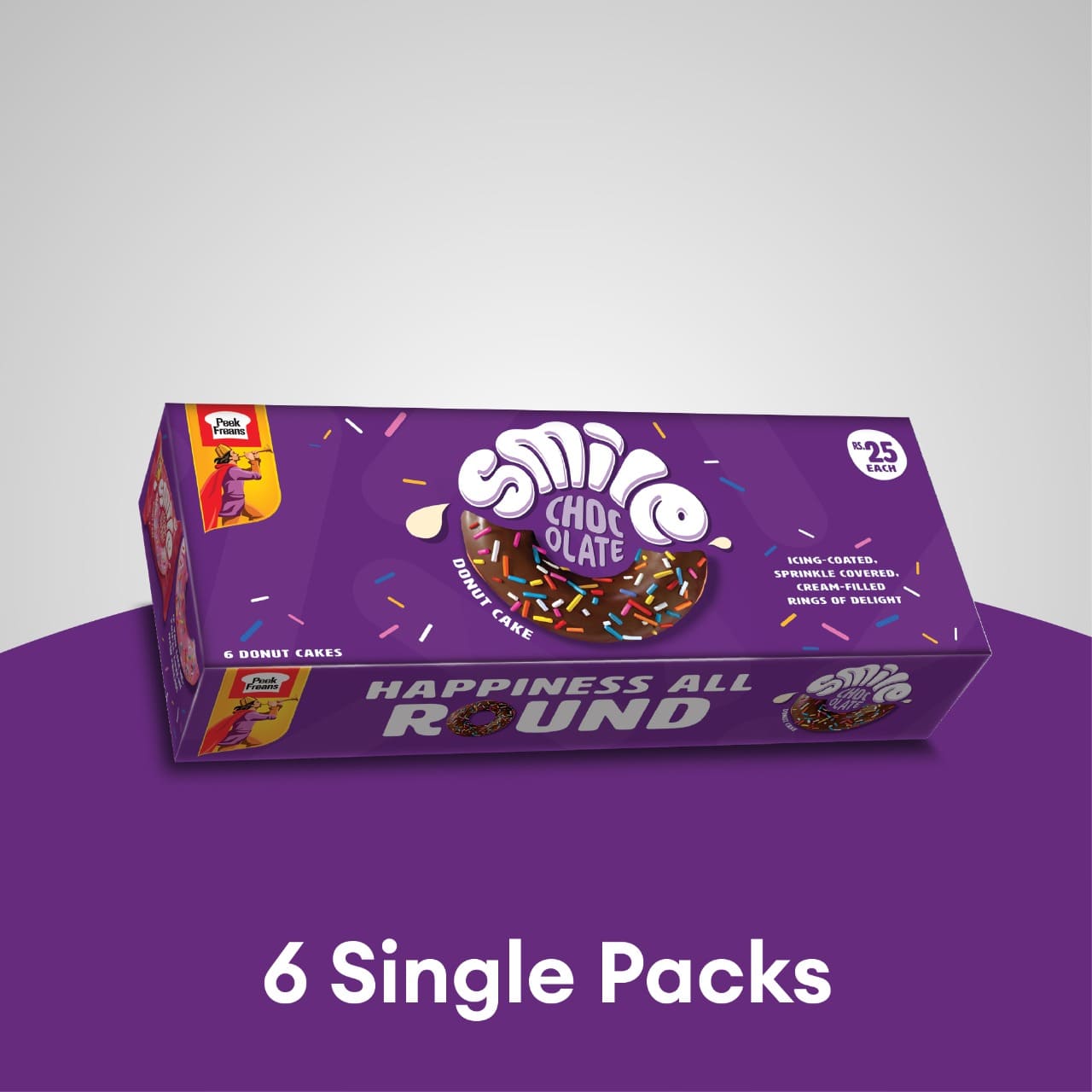 Peek Freans Smile Chocolate Donut Cake - 6 Piece Pack