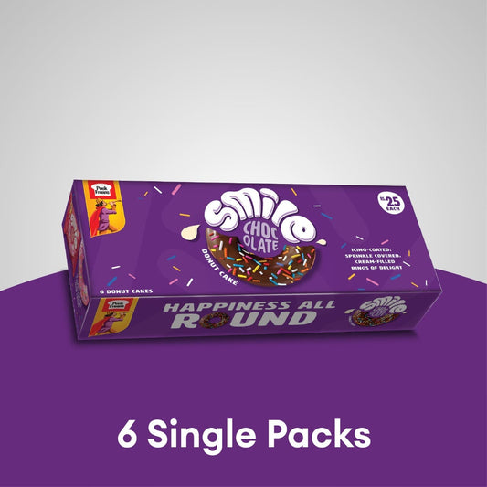 Peek Freans Smile Chocolate Donut Cake - 6 Piece Pack