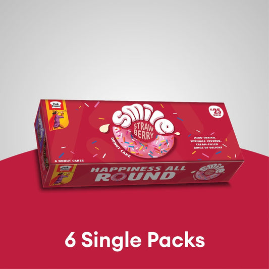 Peek Freans Smile Strawberry Donut Cake - 6 Piece Pack