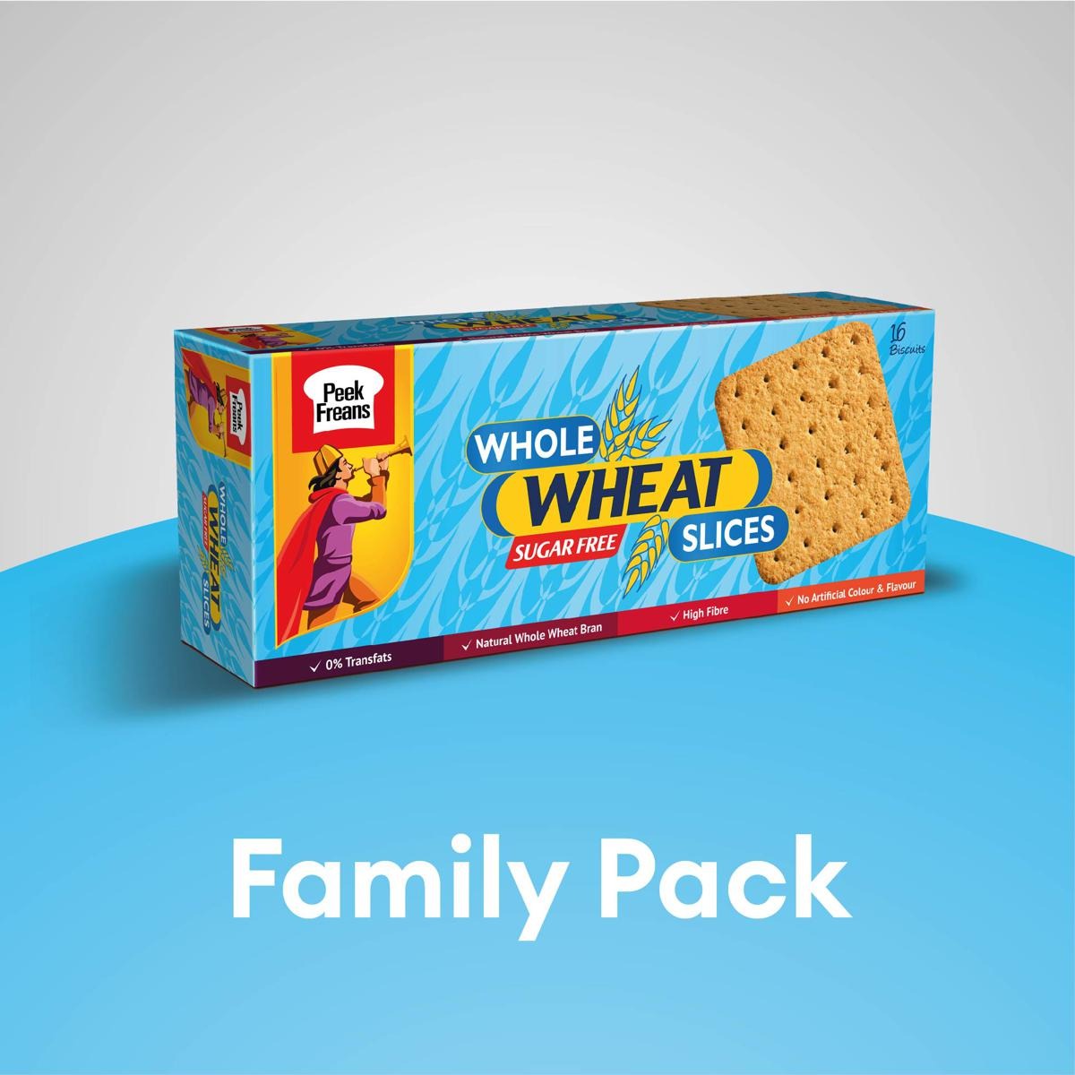 Peek Freans Whole Wheat Slices Sugar Free Family Pack