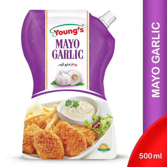 Youngs Mayo Garlic Souce Pouch 500ml