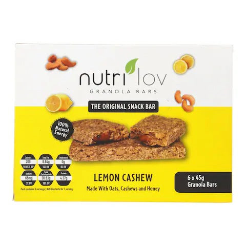 Nutri Lov Granola Bars, Lemon Cashew, 40g