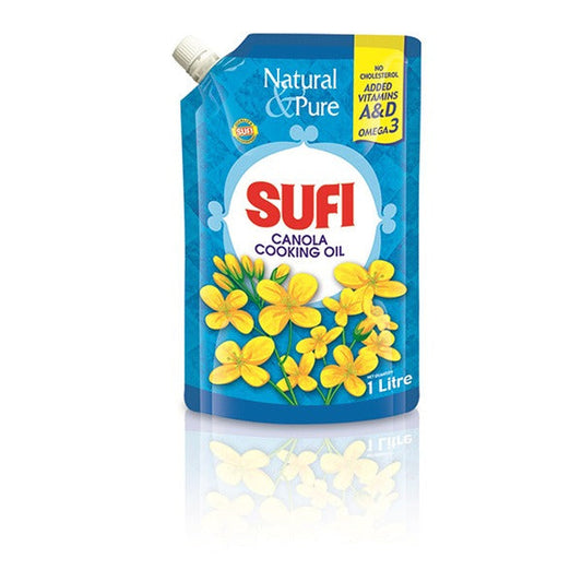 Sufi Canola Cooking Oil Standard Pouch 1 Litre