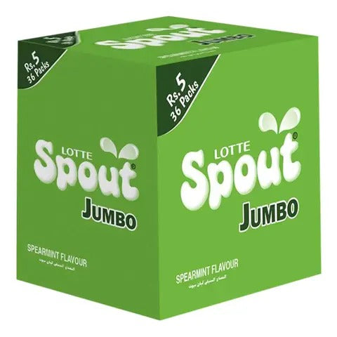 Lotte Spout Spearmint  Jumbo Bubble Gum 36pcs Box