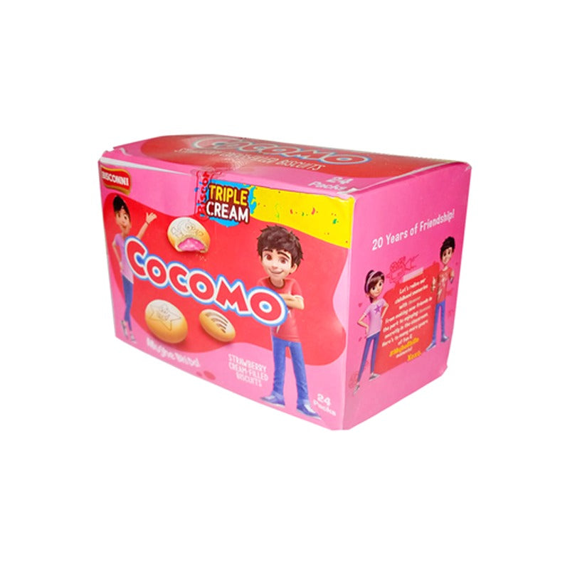 Bisconni Cocomo Strawberry Cream-Filled Biscuits 24pcs Box