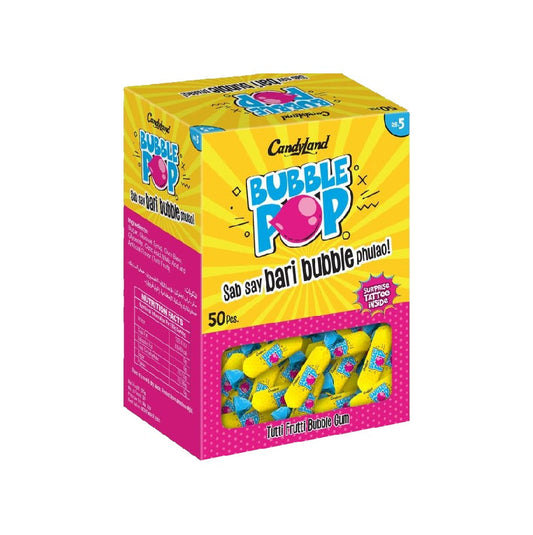 Candyland Bubble Pop Bubble Gum 50 Pcs Box
