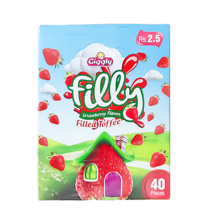 Giggly Filly Strawberry Flavor Filled Toffee (40pcs)