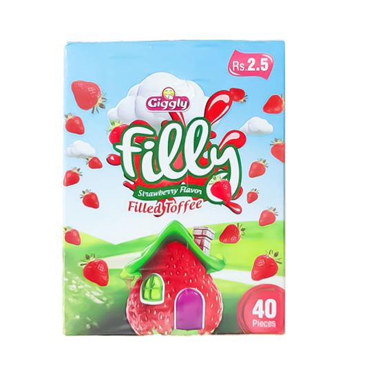 Giggly Filly Strawberry Flavor Filled Toffee (40pcs)
