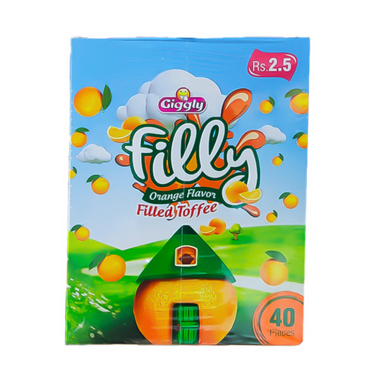 Giggly Filly Orange Flavor Filled Toffee (40pcs)